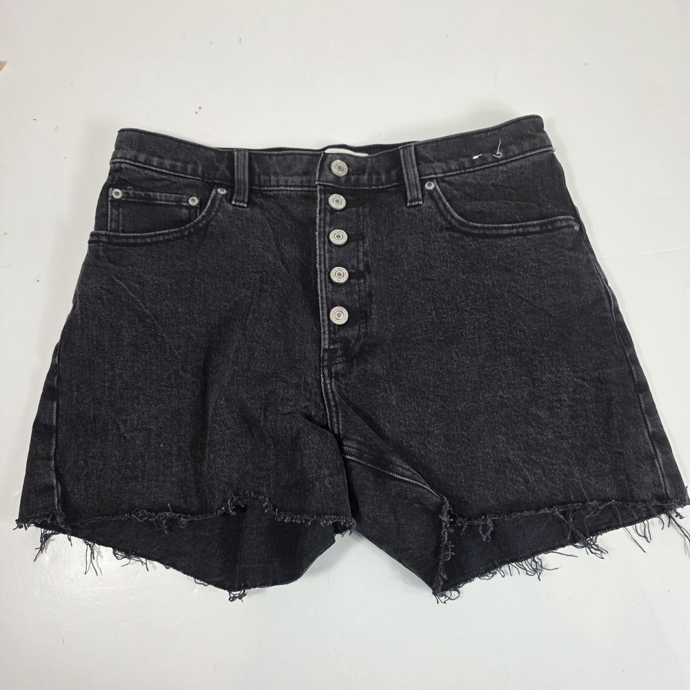Abercrombie & Fitch women's Shorts High Rise Black Denim Jean Short Size 10 30